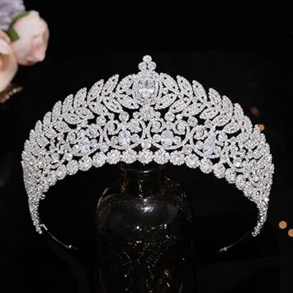 WomenBridal Big Crystals Roayl Princess Tiaras Quinceanera Hair Accessories